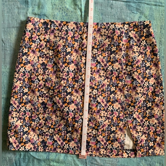 🌸wild fable floral jean mini skirt firm elastic waistband - Size 10 - Picture 5 of 6